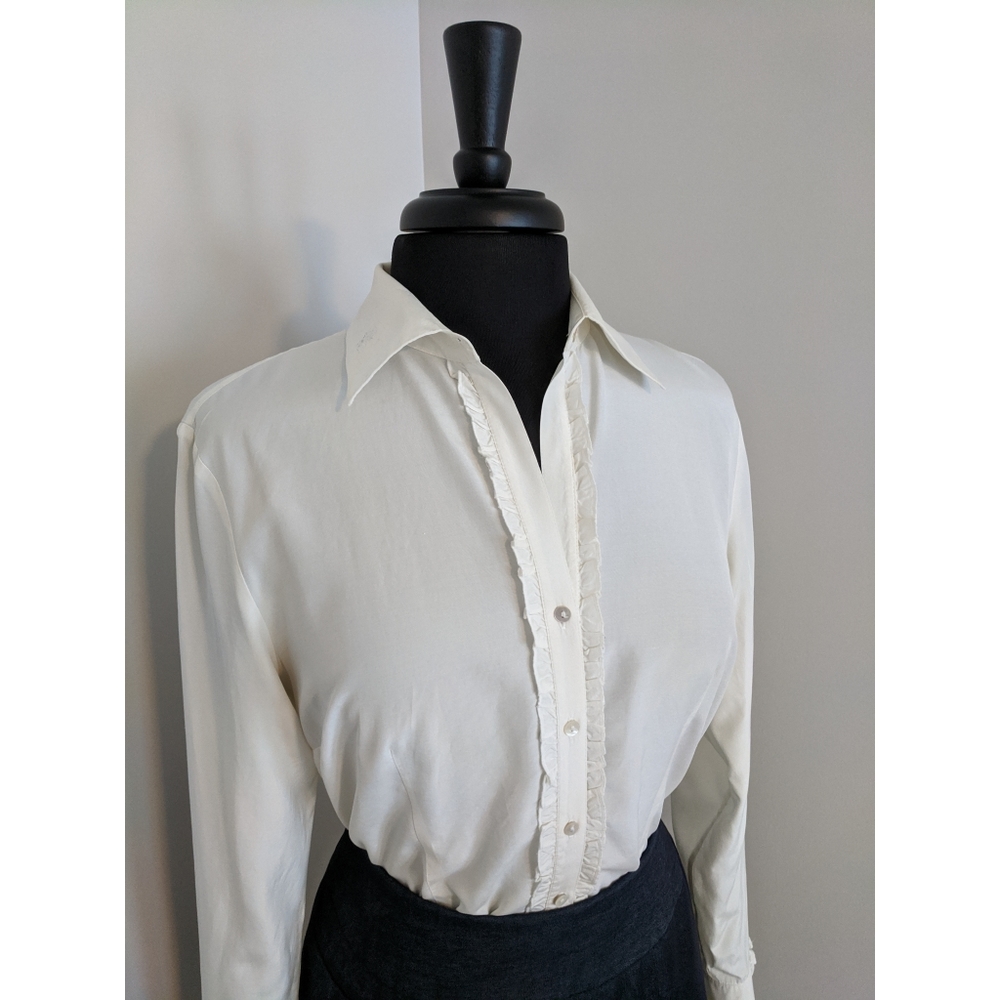 Worthington White Frill Blouse
